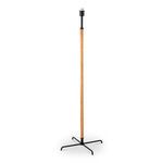 Oswin Floor Lamp without lampshade, exposing black lamp holder and wood pole