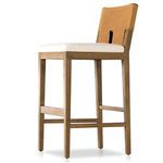Product Image 3 for Sem Upholstered Wood and Leather Bar Stool from Four Hands