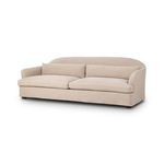Karissa Sofa angled right highlighting soft curves and arm shape