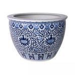 Product Image 1 for Large Blue & White Porcelain Planter Sunflower Leave from Legend of Asia