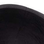 Close-up detail of upper interior rim showing fine cracks and black wood grain texture