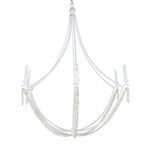 Nakita Chandelier shown from a slightly angled side view emphasizing curved rods and bead strands