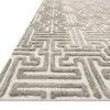 Close-up angled view showing raised textured geometric pattern and wool pile detail