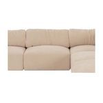 Close-up of center seating area on Matina Dream sectional showing sculptural cushion curves and chenille texture