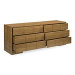 Gia dresser angled view with all six drawers fully open showing storage space