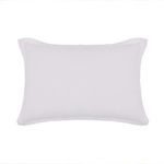 White rectangular sham pillow with a subtle flange edge in a soft bamboo linen blend fabric