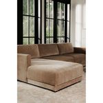 Sectional in cozy living room setting with large black framed windows in background