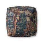 Top-down view highlighting the forest scene and tree motifs in blue and earthy tones
