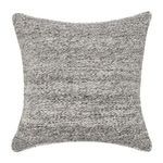 Stella Throw Pillow with eco-friendly recycled hand-woven texture in gray tones, square shape