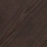 Close-up of dark oak solid wood base highlighting ring detailing and wood grain