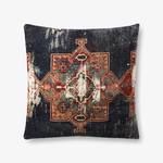 Product Image 1 for Black / Multi Antique Inspired Woven Flannel Printed Decorative Pillow from Loloi