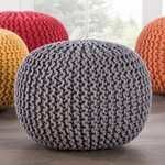 Product Image 2 for Visby Gray Textured Round Pouf from Jaipur 