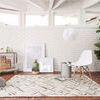 Promenade Ivory / Grey Rug with geometric patterns, hand-stitched genuine leather pile, contemporary cowhide style