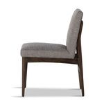 Profile view of Abida Alcala Nickel Dining Chair highlighting seat and backrest thickness