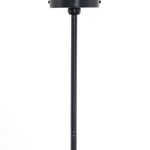 Full length black metal rod extending from the Sutton Pendant’s top
