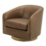 Oscy chair shown from front-side angle highlighting curved armrest and seat cushion