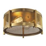 Product Image 2 for Rialto 2-Light Flush Mount in Aged Brass with Mesh Metal Shade from Elk Lighting