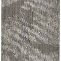 Handmade modern rectangular rug with light gray and ivory striped organic pattern
