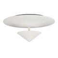 Side profile of textured white flush mount ceiling light showing clean geometric lines