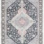 Skye Charcoal Multi Rug with classic old-world design, charcoal and muted pink geometric pattern