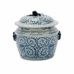 Product Image 1 for Blue & White Lidded Rice Jar Floral Motif from Legend of Asia