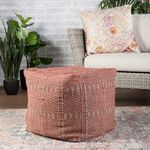 Product Image 2 for Destrie Indoor/ Outdoor Tribal Red/ Light Gray Cube Pouf from Jaipur 