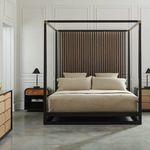 Product Image 3 for Black Wood Modern California King Pinstripe Bed from Caracole