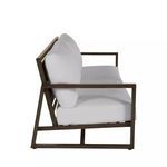 Side profile of Avondale Sofa highlighting angular arm and cushioned seating