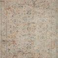 Axel Silver/Spice vintage style rug with muted tones and abstract strokes in cream, gray, and rust colors
