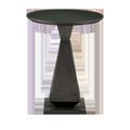 Front view highlighting the tapered geometric shape of the Janil Accent Table's base