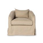 Product Image 3 for Topanga Tan Linen Slipcover Swivel Chair - Flanders Flax from Four Hands