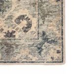 Close-up flat view of rug backside showing weave details and corner