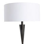 Detail of white drum lampshade with fabric texture and smooth edges