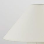 Close-up of the smooth white parchment tapering lamp shade edge