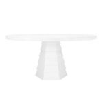 Product Image 1 for Hugo Tapering Hexagonal Base With Round Top Dining Table In Matte White Lacquer from Worlds Away