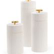 Product Image 1 for White Bamboo Canisters, Set of 3 from Chelsea House