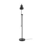 Watkins Floor Lamp with vertical pole and shade tilted forward, cord on floor