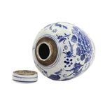 Blue & White Tiny Lid Mini Jar Peony Lotus Motif image 3