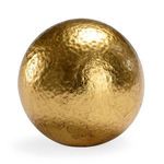 6-inch gold leaf hammered decorative ball with textured, warm glowing surface
