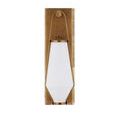 Front view with slight lighting difference emphasizing smooth matte finish of brass and glass shade