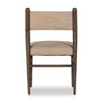 Back view of Morena chair featuring solid oak frame and fabric sling-back design