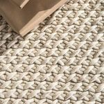 Close-up of chunky wool yarn with overlapping wrapped gift box showing texture scale