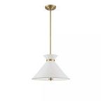 Product Image 1 for Lamar White With Brass Accents 3 Light Pendant from Savoy House 