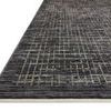 Close-up side angle showing low pile height and edge of Soho Onyx Silver Rug
