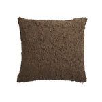 Murphy Pillow with Insert in rich brown bouclé texture with curly knots and loops, plush and square-shaped