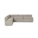 Alternate side angle view of Andre banquet modular setup with visible back cushions