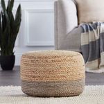 Oliana Ombre Taupe/ Beige Cylinder Pouf image 2