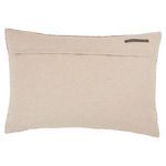 Beige fabric back view with small black brand tag near top edge