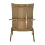 Back view of Adirondack chair illustrating wood supports and horizontal brace