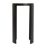 Front view of Luna Black End Table highlighting open curved metal leg design
